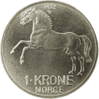 1-krone coin, cupro-nickel