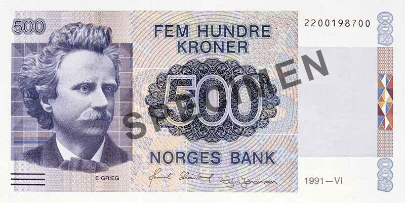 500-krone note, obverse 500-krone note, obverse